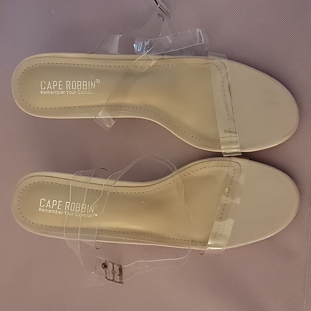 Cape Robbin Clear Chunky Block Low Heels